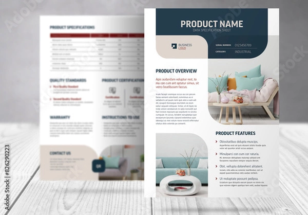 Fototapeta Product Data Specification Sheet Template 