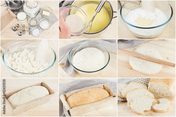 Obraz Photo set baking homemade bread