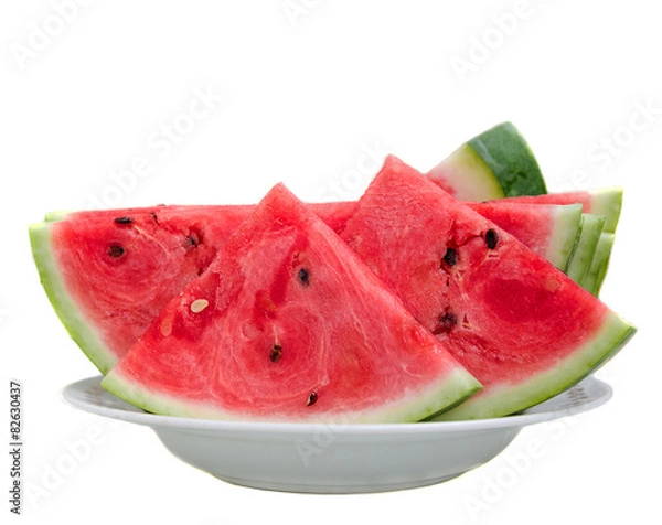 Fototapeta refreshing watermelon on a white background