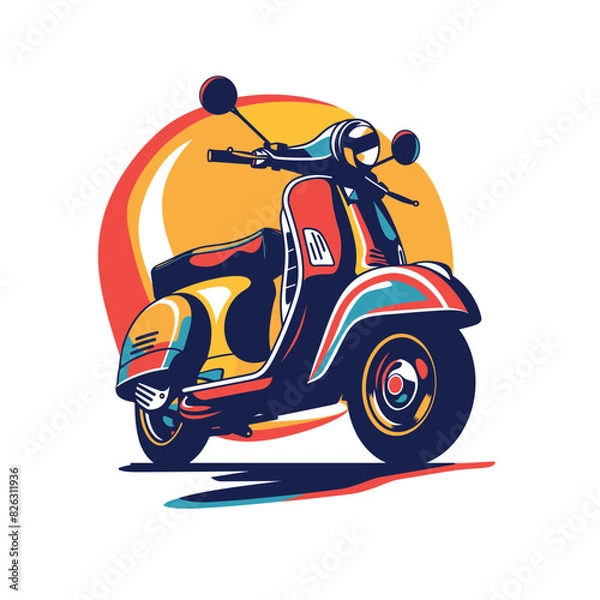 Obraz Vector illustration of automatic Vespa scooter