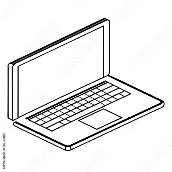 Obraz laptop computer isolated on white vector illustration icon