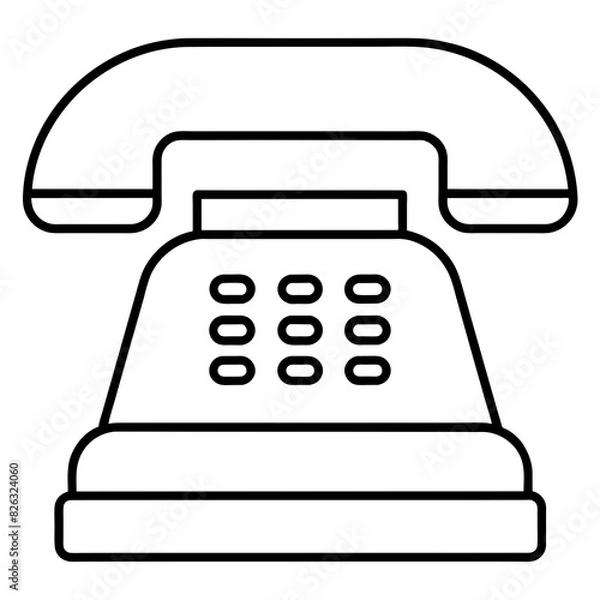 Obraz vector black telephone icon vector illustration icon