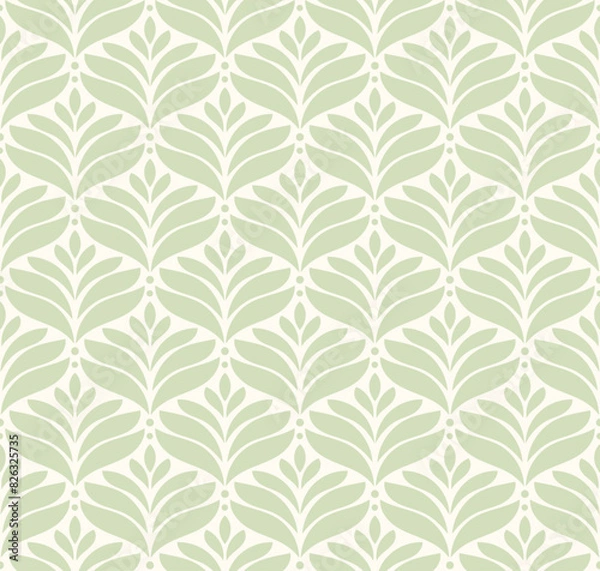Fototapeta 
Elegant damask floral seamless pattern. Geometric art deco leaves background. Abstract botanical vector illustration for fabric, textile, wallpaper.