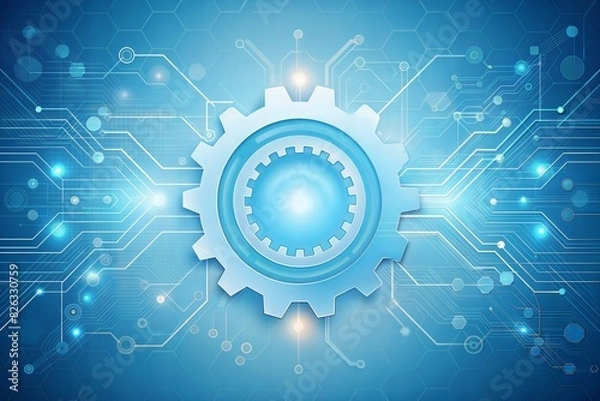 Fototapeta vector illustration of abstract background of gears