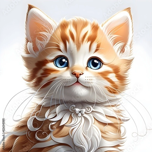 Fototapeta portrait of a cat with blue eyes