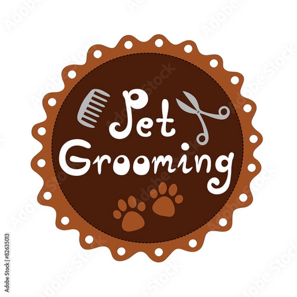 Obraz Pet grooming vector illustration