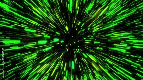 Obraz Hyper jump, Speed of light. Computer generated 3d render