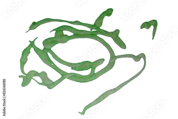 Fototapeta Abstract background with squiggles and spots painted with nail polish on grey isolated on a transparent background