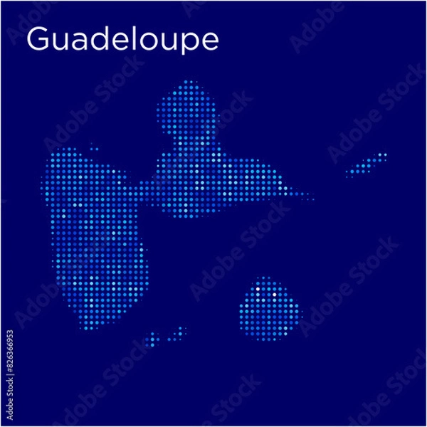 Obraz guadeloupe map with blue bg
