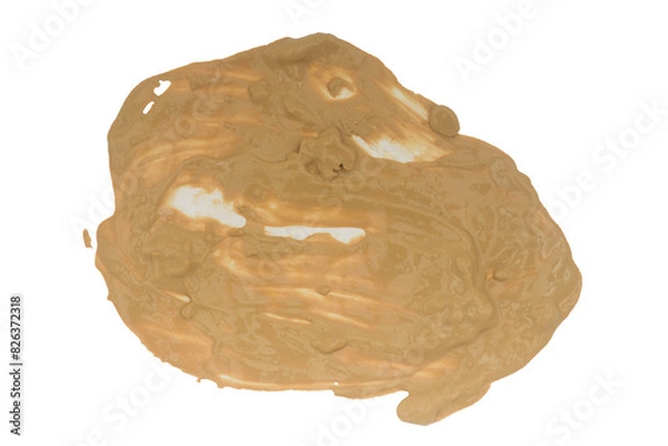 Fototapeta Peanut butter spread isolated on transparent or white background