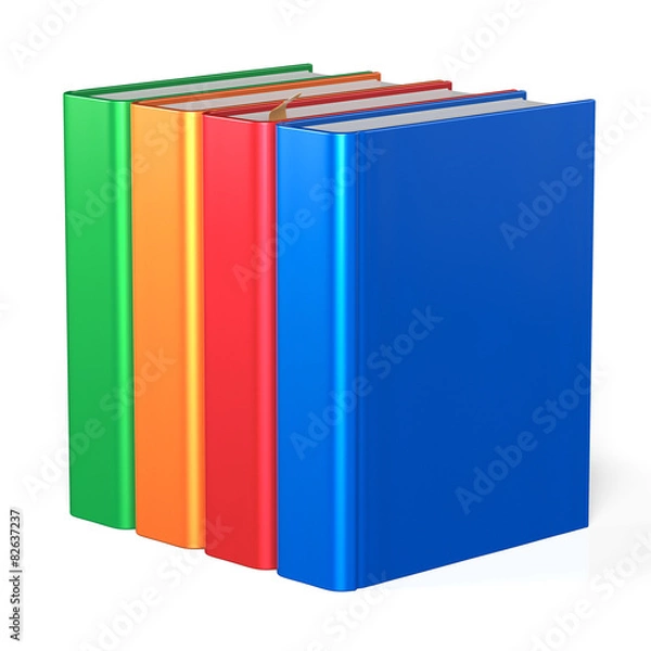 Fototapeta Blank books educational four textbooks colorful content icon