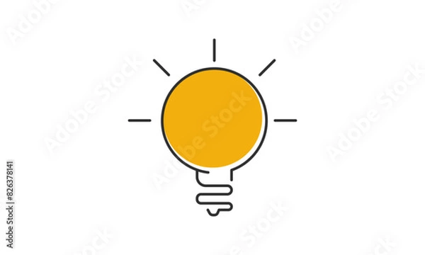 Fototapeta A light bulb idea drawn with lines