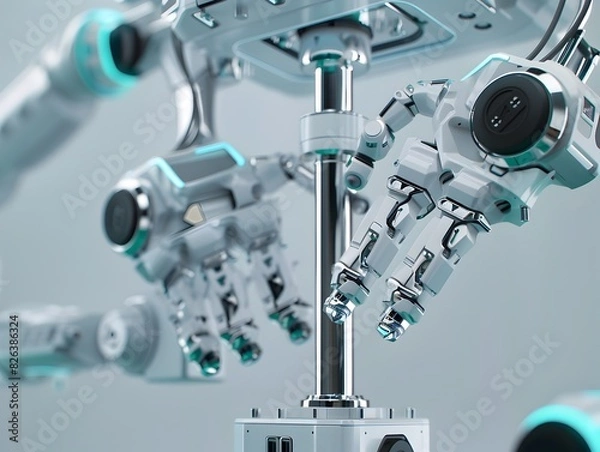 Fototapeta Robotic Arm for Delicate Medical Procedures with Soft Flexible Manipulators