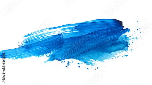 Obraz blue paint brush strokes in watercolor isolated against transparent
