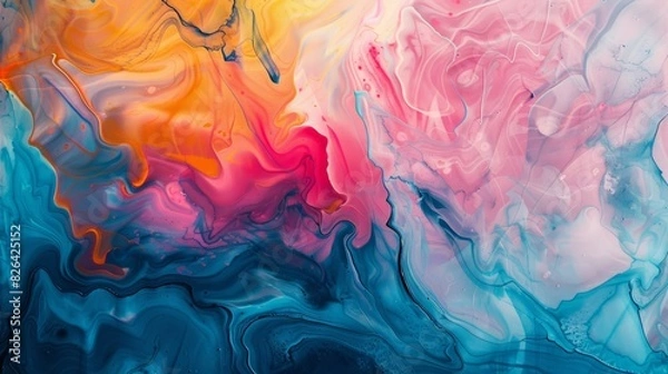 Fototapeta Colorful abstract fluid art background