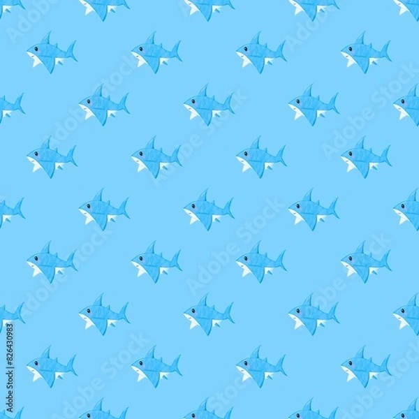 Fototapeta seamless pattern with fishes