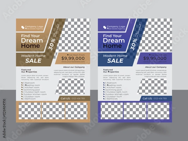 Obraz Elegant real state flyer template.