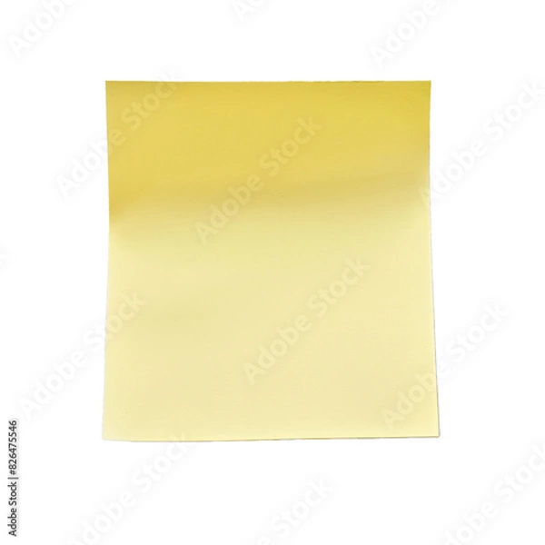 Fototapeta Yellow post it note isolated on transparent background. Cut out