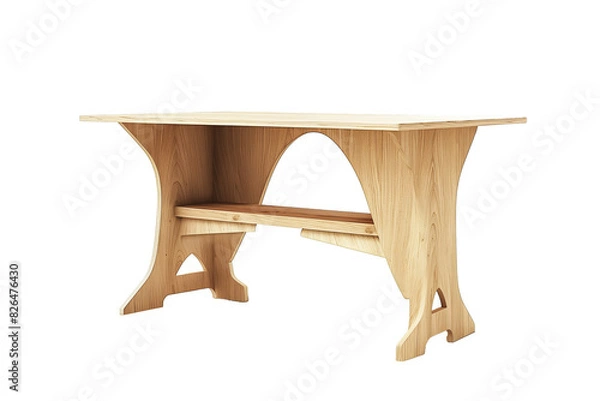 Fototapeta Wooden Table isolated on transparent background. Cut out