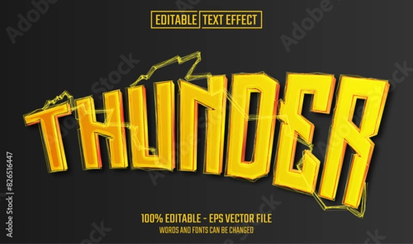 Fototapeta thunder editable text effect