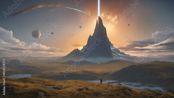 Obraz sunset in the mountains