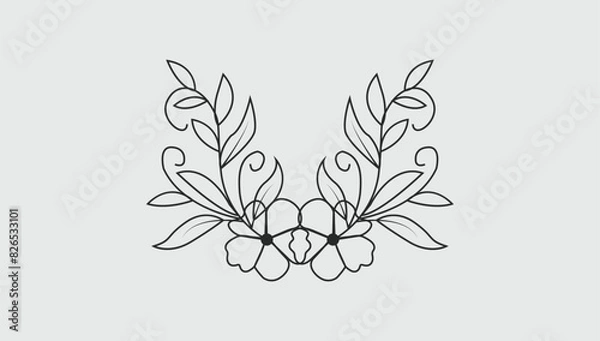 Obraz Vector hand drawn line art illustration.