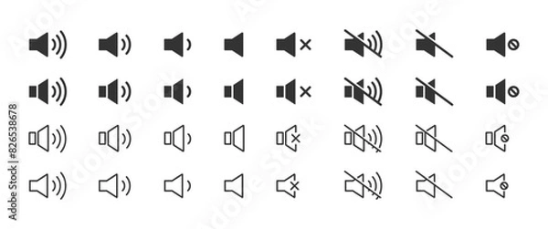 Fototapeta Diverse Audio & Video Control Icons Set - Mixed Styles Collection