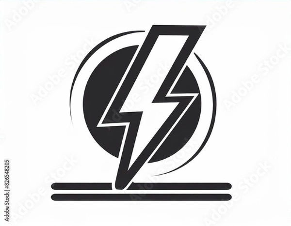 Fototapeta lightning vector icon on white background, logo