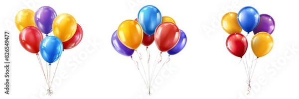 Obraz Colorful party balloons isolated on transparent background