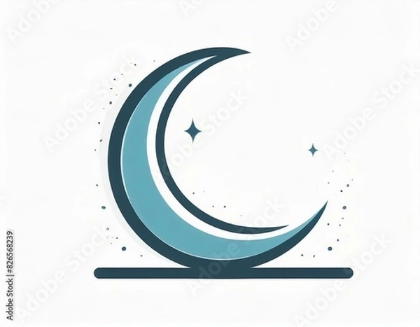 Fototapeta crescent moon vector icon on white background, logo, planet