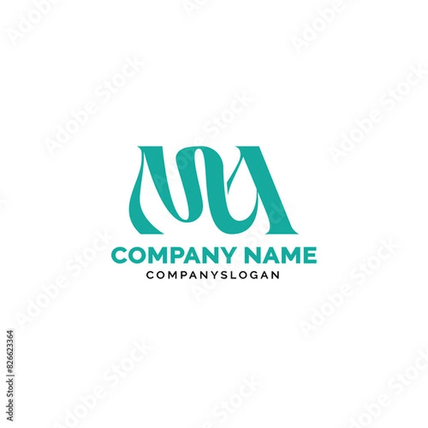 Fototapeta Letter MA logo design, vector logo design, illustration 
