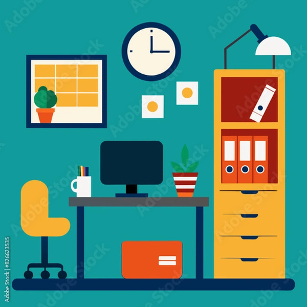Obraz office room vector illustratin