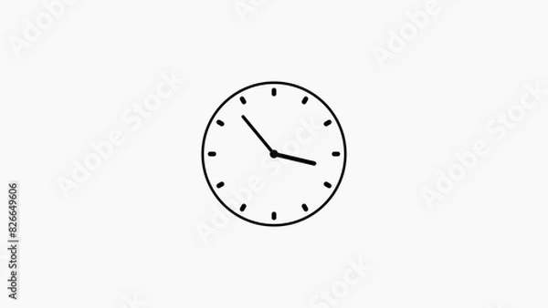 Obraz Clock icon animation. clock's hand speed rotation. 2d clock isolate on black. 12 hours time lapse clock. fast clock icon.