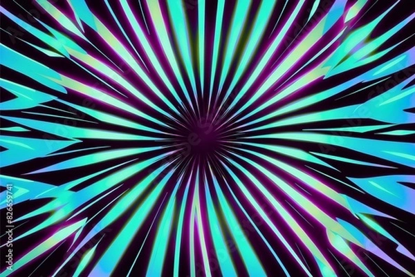 Obraz 放射状の青白い光線