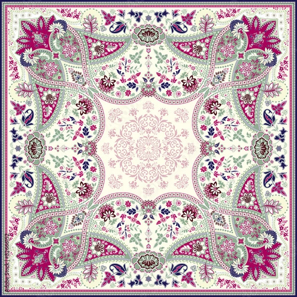 Obraz Detailed floral scarf design