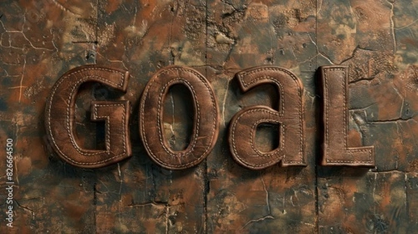 Fototapeta Leather Success and Target concept art poster.