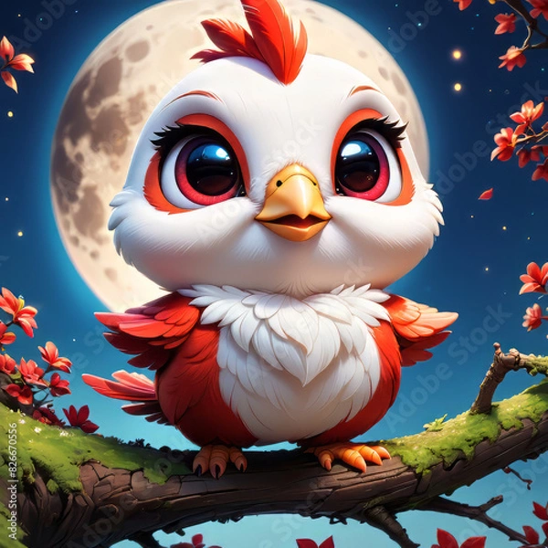 Fototapeta bird cartoon chibi