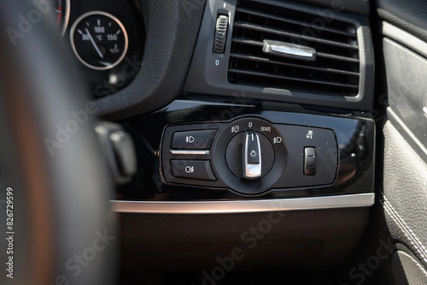 Fototapeta Car Light Control Panel with Auto Lights Feature