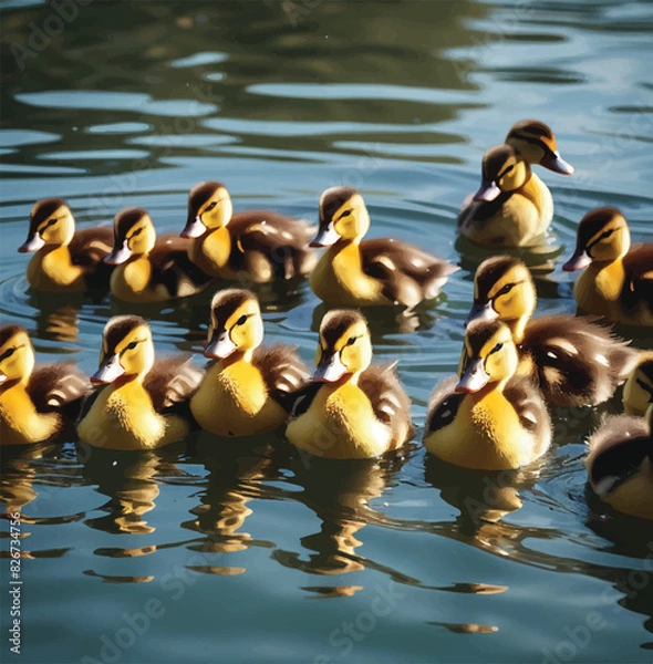 Obraz beautiful ducks in the water