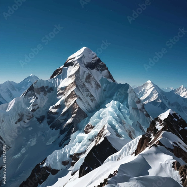 Obraz snow covered mountains in winter