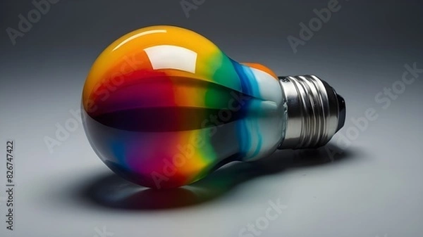 Fototapeta notion notion, An exquisite color-gradient bulb that paints words of truth by growing and rippling