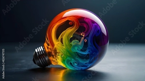 Fototapeta notion notion, An exquisite color-gradient bulb that paints words of truth by growing and rippling