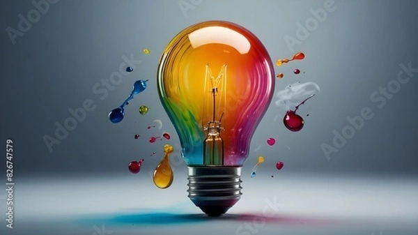 Fototapeta notion notion, An exquisite color-gradient bulb that paints words of truth by growing and rippling