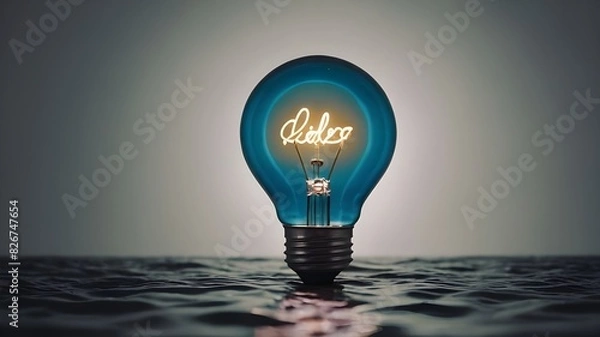 Fototapeta notion notion, An exquisite color-gradient bulb that paints words of truth by growing and rippling