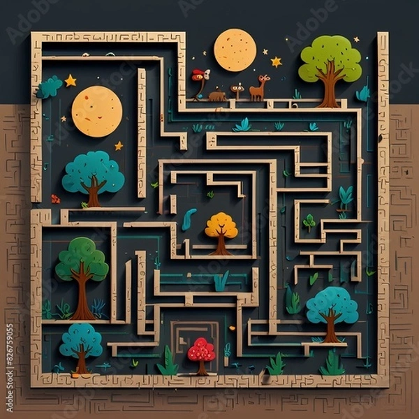 Obraz maze for a puzzle booklet