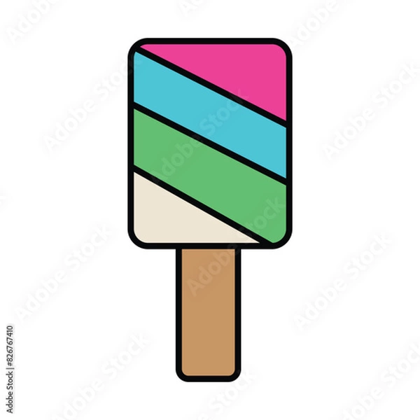 Obraz ice cream icon vector template design flat and simple