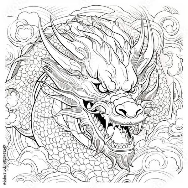Obraz Coloring page dragon