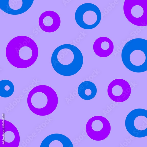 Fototapeta Blue and purple circles design on purple background