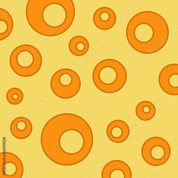 Obraz Orange circles design on yellow background