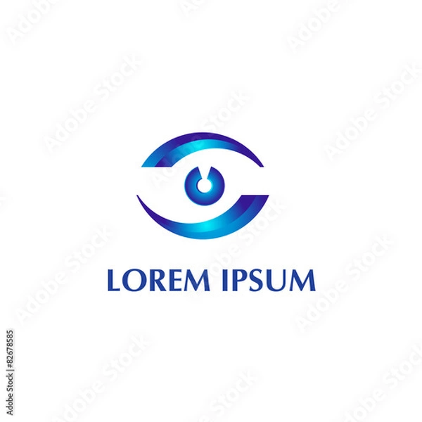 Fototapeta Vector logo design element on white background. Eye, optic